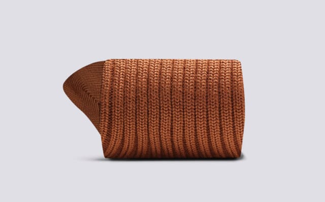 Grenson Womens Chunky Wool Sock | Brown Brandy Wool