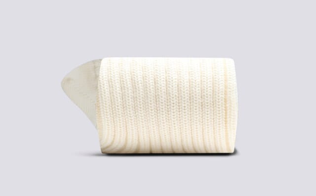 Grenson Womens Chunky Wool Sock | Cream Wool