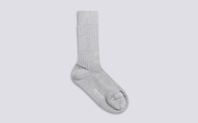 Grenson Womens Chunky Wool Sock | Grey Wool