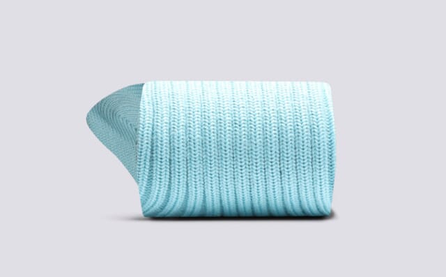 Grenson Womens Chunky Wool Sock | Light Blue Wool