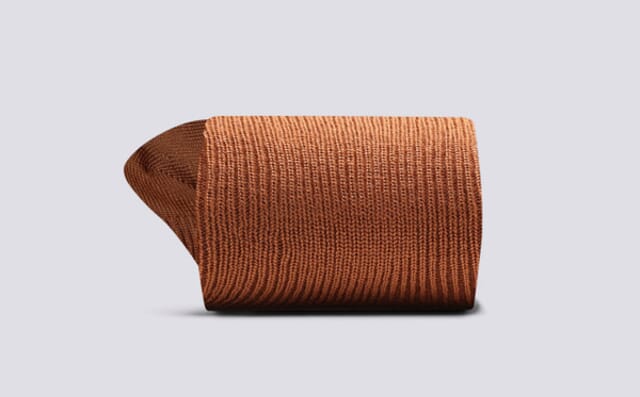 Grenson Womens Plain Rib Sock | Caramel Wool