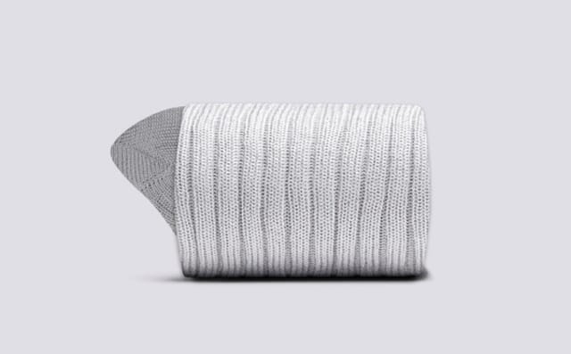 Grenson Womens Ribbed Sock | Silver Cotton Blend