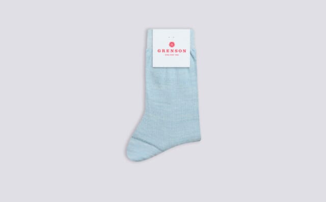 grenson Womens Sock | Pale Blue Wool Mix