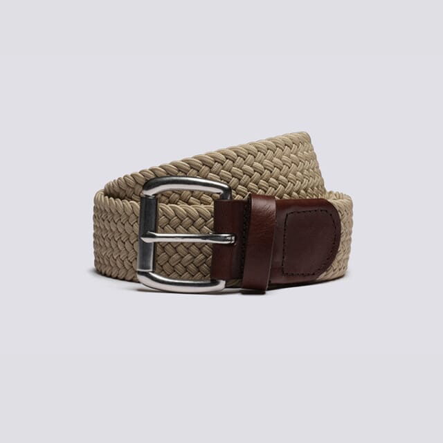 Grenson Woven Elastic Belt | Unisex Belt In Beige