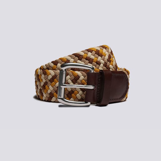 Grenson Woven Elastic Belt | Unisex Belt In Sand