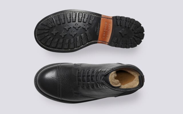 Grenson Grenson X Belstaff 3 | Mens Boots In Black Grain And Shearling