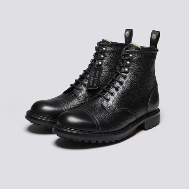 Grenson Grenson X Belstaff 3 | Mens Boots In Black Grain And Shearling