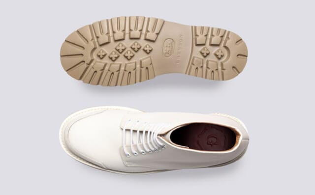 Grenson Halle | Womens Boots In White Rubberised Leather