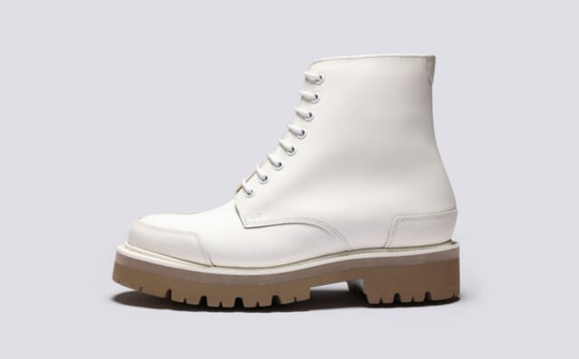 Grenson Halle | Womens Boots In White Rubberised Leather