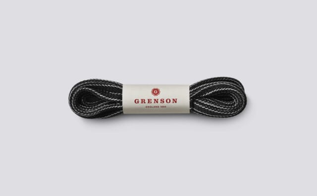 grenson Hiking Boot Laces | Black Cotton and Nylon Blend Laces