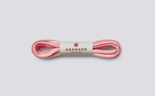 grenson Hiking Boot Laces | Pink Fleck Cotton and Nylon Blend Laces
