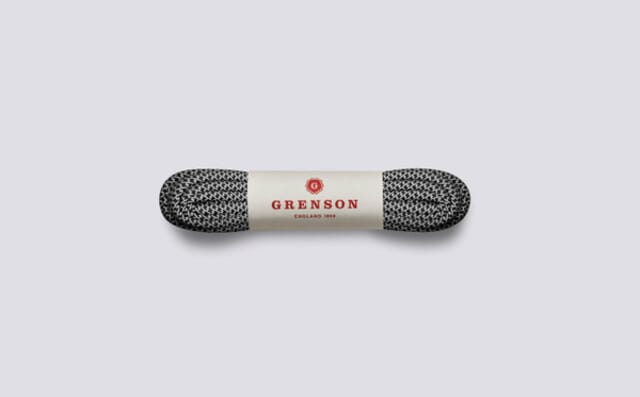 grenson Hiking Boot Laces | Reflective Black Blend Laces