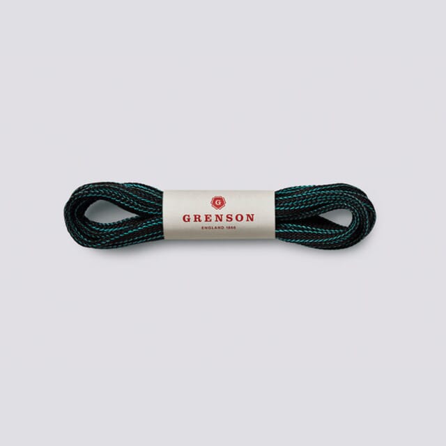 Grenson Hiking Boot Laces | Turquoise Fleck Cotton And Nylon Blend Laces