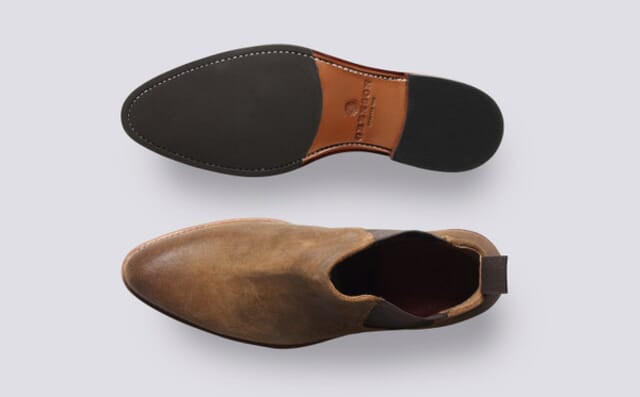 Grenson Ingrid | Womens Chelsea Boots In Brown Burnished Suede