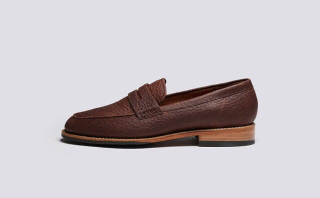 Grenson Jago | Mens Loafers In Brown Hidro Grain Leather