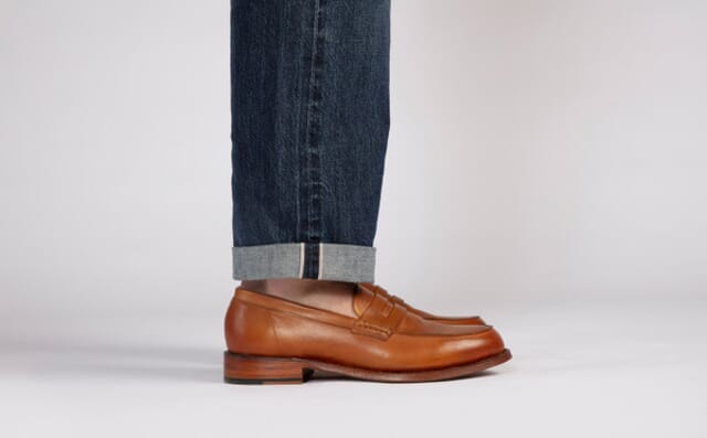 Grenson Jago | Mens Loafers In Light Tan Dipped Leather