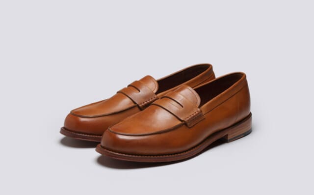 grenson Jago | Mens Loafers in Light Tan Dipped Leather