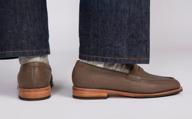 Grenson Jago | Mens Loafers In Taupe Hidro Grain Leather