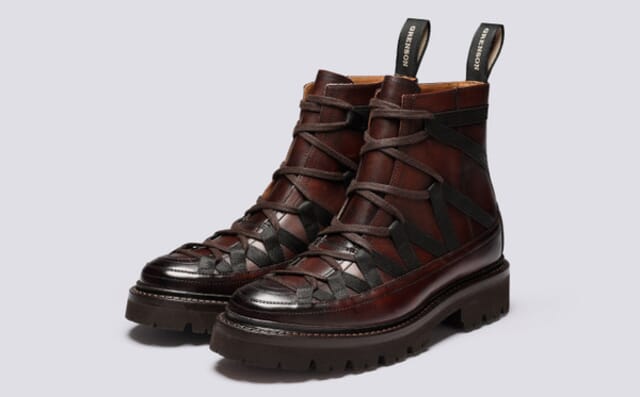 grenson Jeanette | Womens Hiker Boots in Dark Brown Leather