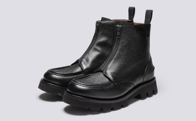 grenson Jed | Mens Boots in Black Country Grain Leather