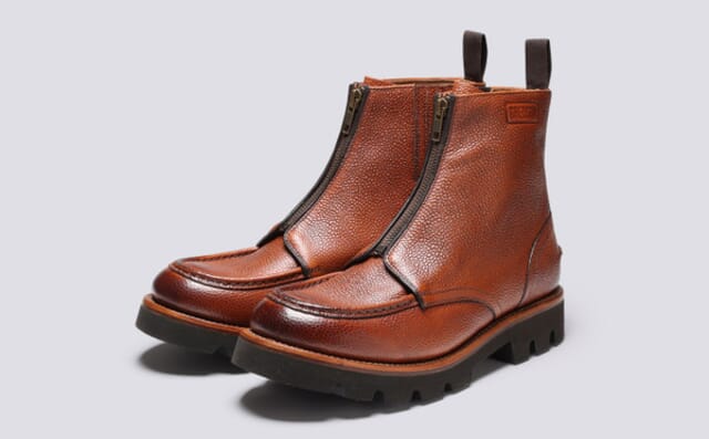 grenson Jed | Mens Boots in Tan Country Grain Leather