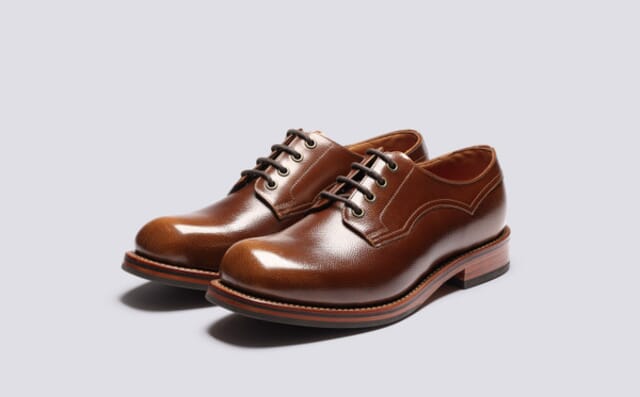 grenson Kennedy | Mens Derby Shoes in Tan Grain Leather