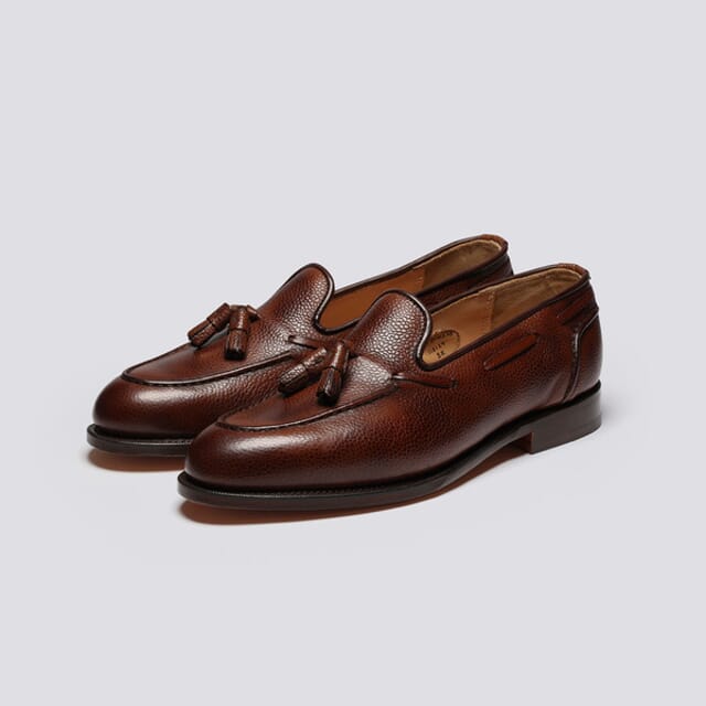 Grenson Leadenhall | Mens Loafers In Dark Brown Grain Leather