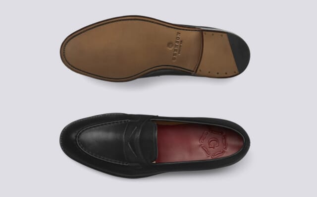 Grenson Lloyd | Black Loafers For Men With Leather Sole Shoes