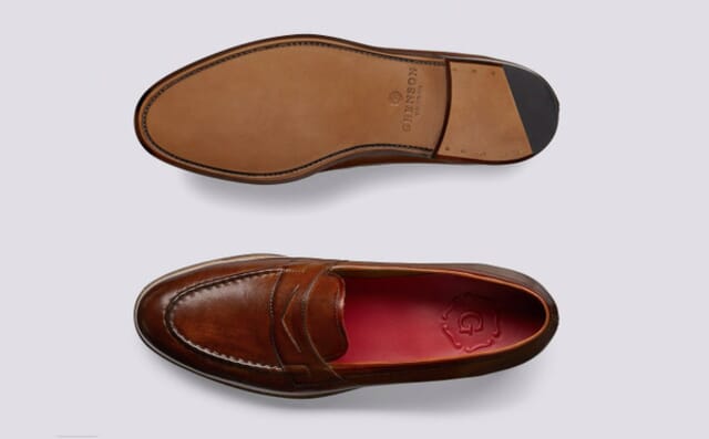 Grenson Lloyd | Mens Loafers In Tan Handpainted Leather Shoes