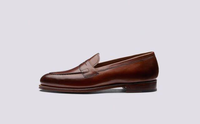 Grenson Lloyd | Mens Loafers In Tan Handpainted Leather Shoes