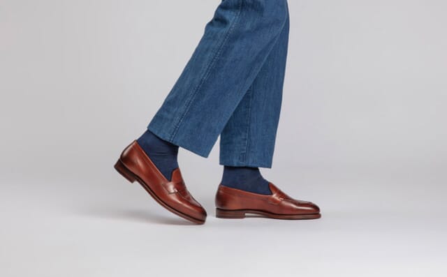 Grenson Lloyd | Mens Loafers In Tan Handpainted Leather Shoes