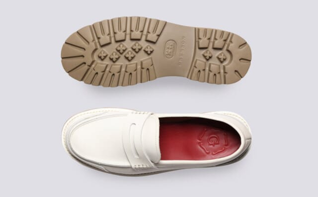 Grenson Lyndsey | Womens Loafers In White Rubberised Leather