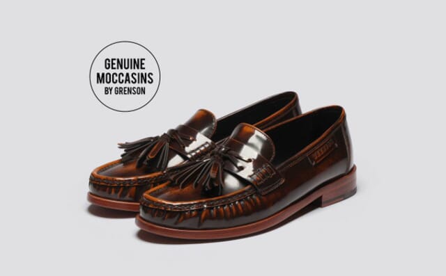 grenson Mari | Womens Tassel Moccasin Loafers in Tan Leather