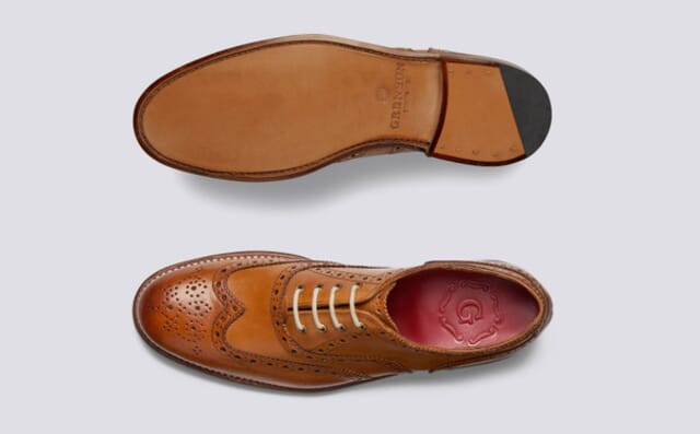Grenson Martha | Womens Oxford Brogues In Tan Leather On Leather Sole Shoes