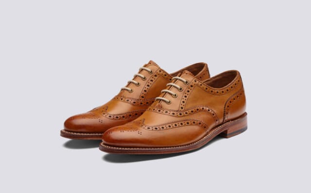grenson Martha | Womens Oxford Brogues in Tan Leather on Leather Sole Shoes