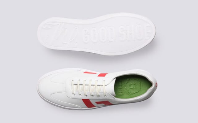 Grenson Mens NL 1 | Non Leather Sneakers In White And Red
