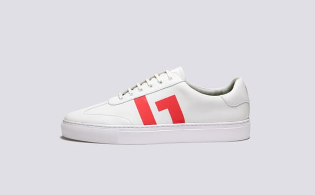 Grenson Mens NL 1 | Non Leather Sneakers In White And Red