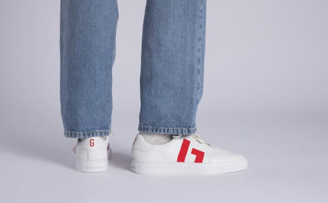 Grenson Mens NL 1 | Non Leather Sneakers In White And Red