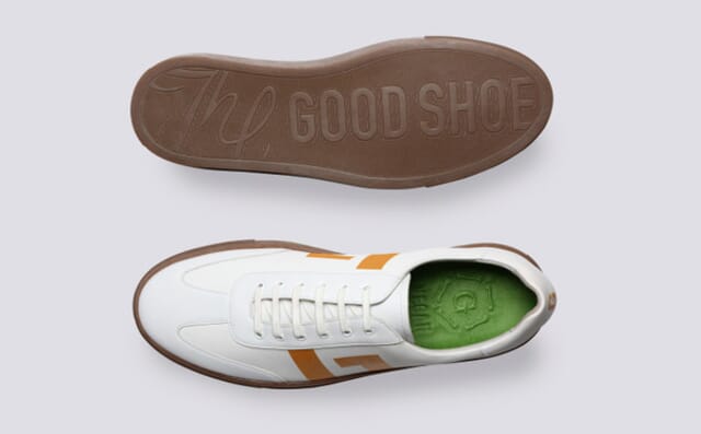 Grenson Mens NL 1 | Non Leather Sneakers In White And Yellow