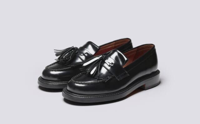 grenson Mirabelle | Womens Loafers in Black Gloss Leather