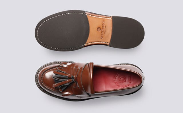 Grenson Mirabelle | Womens Loafers In Brown Gloss Leather
