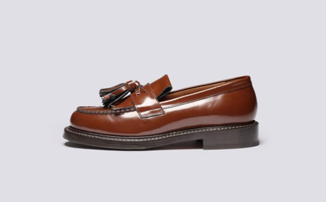 Grenson Mirabelle | Womens Loafers In Brown Gloss Leather
