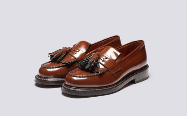 grenson Mirabelle | Womens Loafers in Brown Gloss Leather