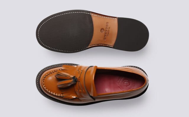 Grenson Mirabelle | Womens Loafers In Tan Gloss Leather