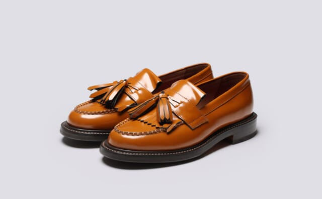 grenson Mirabelle | Womens Loafers in Tan Gloss Leather