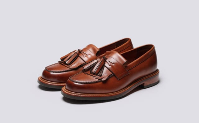 grenson Morven | Mens Loafers in Tan Handpainted Leather