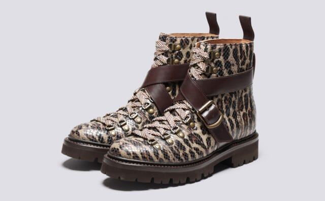 grenson Nanette | Holly Willoughby Hiker Boots in Snake Print
