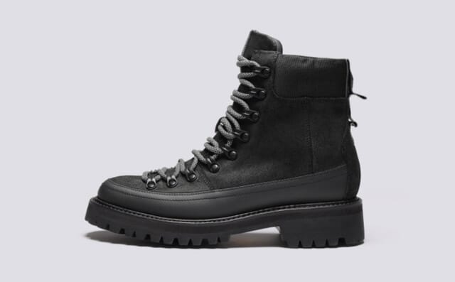 Grenson Nanette Tech | Womens Hiker Boots In Black On Vibram Sole