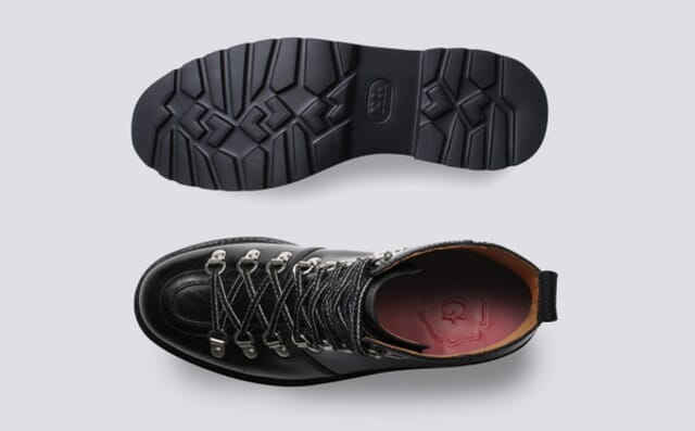 Grenson Nanette | Womens Hiker Boots Black Leather Hi Rise