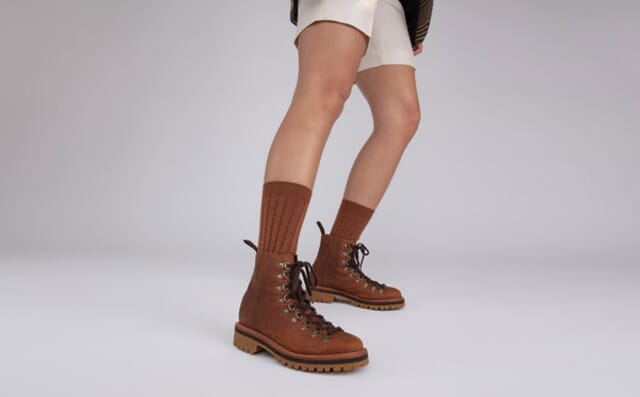 Grenson Nanette | Womens Hiker Boots Dark Tan Leather